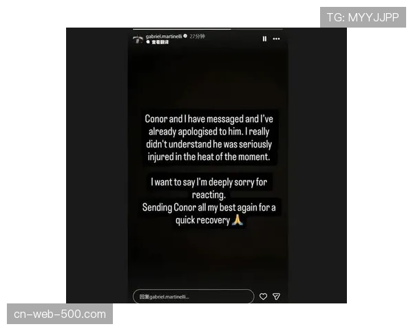 马丁内利赛后为推搡受伤布拉德利行为道歉 称已私下联系
